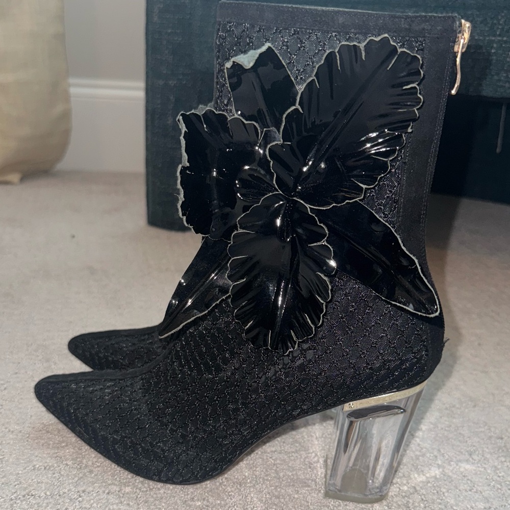 Cecelia New York Black Heel Boots Size 10